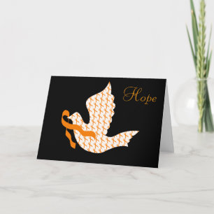 Dove of Hope Oranje Ribbon - Leukemie Feestdagen Kaart