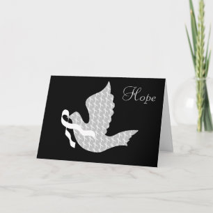 Dove of Hope White Ribbon - Lung Cancer Feestdagen Kaart