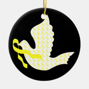 Dove of Hope Yellow Ribbon - Testicular Cancer Keramisch Ornament