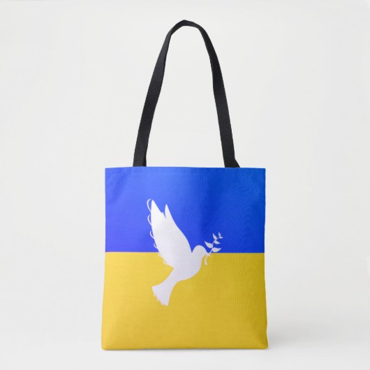 Dove of Peace Canvas tas Vlag van Oekraïne Onderst (Voorkant)