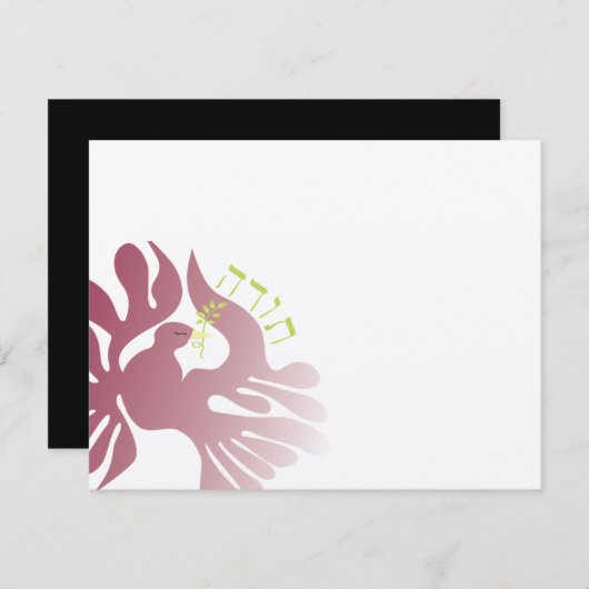 Dove of Peace Dank u Kaart (Voorkant / Achterkant)