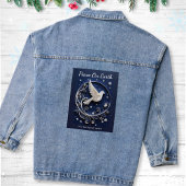 Dove of Peace Elegant Faux Papercraft Night Sky Denim Jacket