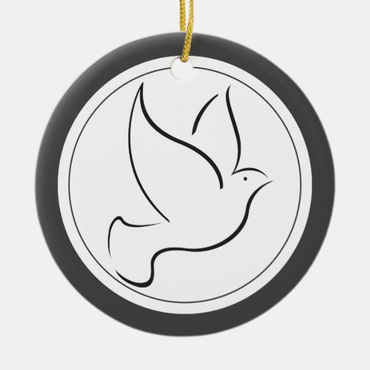 Dove of Peace Kerstfoto Keramisch Ornament (Voorkant)