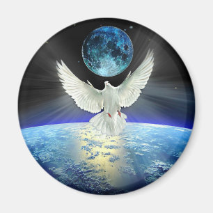 Dove of Peace over Earth from Space Magneet