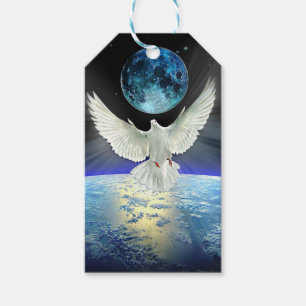 Dove of Peace over Planet Earth Sunrise Cadeaulabel