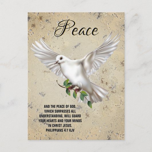 Dove of Peace Personalized Scripture Verse Briefkaart (Voorkant)