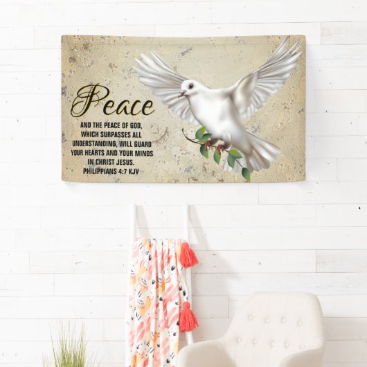 Dove of Peace Personalized Scripture Verse Church Spandoek (Insitu)