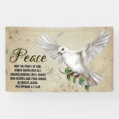 Dove of Peace Personalized Scripture Verse Church Spandoek (Horizontaal)