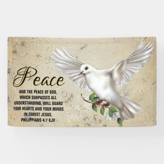 Dove of Peace Personalized Scripture Verse Church Spandoek (Horizontaal)