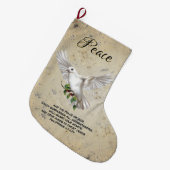 Dove of Peace Personalized Scripture Verse Grote Kerstsok (Voorkant (Hangend))