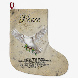 Dove of Peace Personalized Scripture Verse Grote Kerstsok