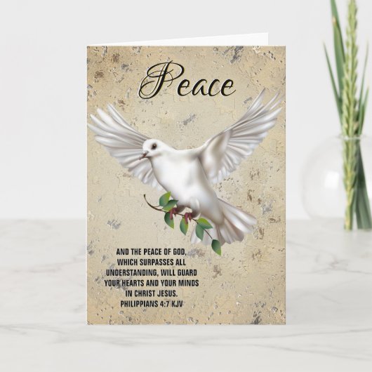Dove of Peace Personalized Scripture Verse Kaart (Voorkant)