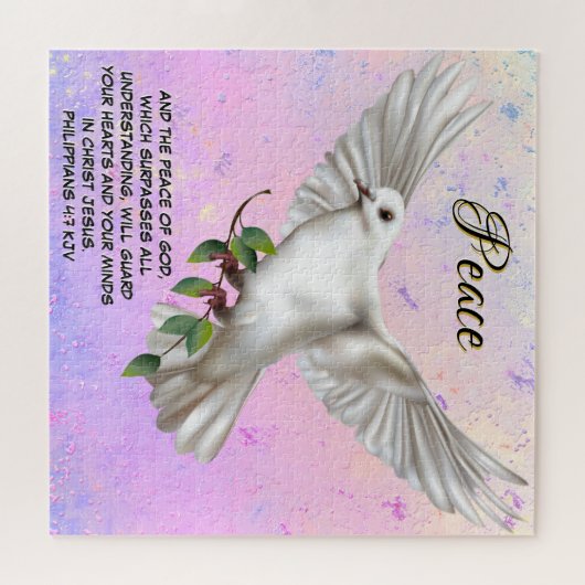 Dove of Peace Personalized Scripture Verse Legpuzzel (Horizontaal)