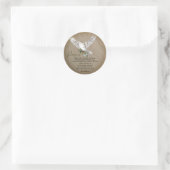 Dove of Peace Personalized Scripture Verse Ronde Sticker (Tas)