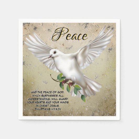 Dove of Peace Personalized Scripture Verse Servet (Voorkant)