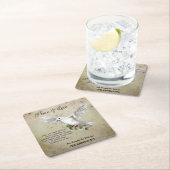 Dove of Peace Personalized Scripture Verse Vierkante Kartonnen Onderzetter (Insitu)