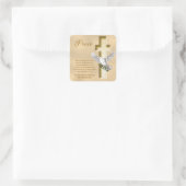 Dove of Peace Personalized Scripture Verse Vierkante Sticker (Tas)