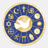 Dove of Peace Round Sticker (Voorkant)
