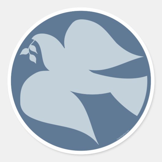 Dove of Peace Sign Ronde Sticker (Voorkant)