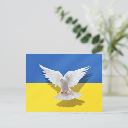 Dove of Peace Vlag van het Oekraïense Briefkaart (Staand voorkant)