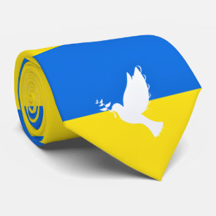 Dove of Peace - vlag van Oekraïne - VredesStropdas Stropdas