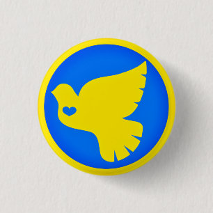Dove of Peace - vlag van Oekraïne - vrijheid - vre Ronde Button 3,2 Cm