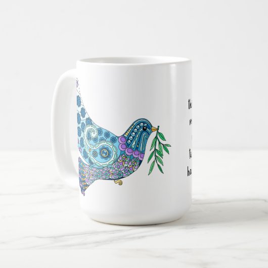 Dove of Peace w Verse van 16:33 Koffiemok (Voorkant links)