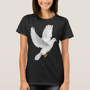 Dove of Peace White Pigeon Hand Drawn Artwork Grap T-shirt