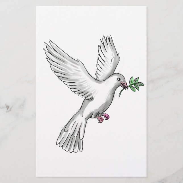 Dove Olive Leaf Tattoo (Voorkant)