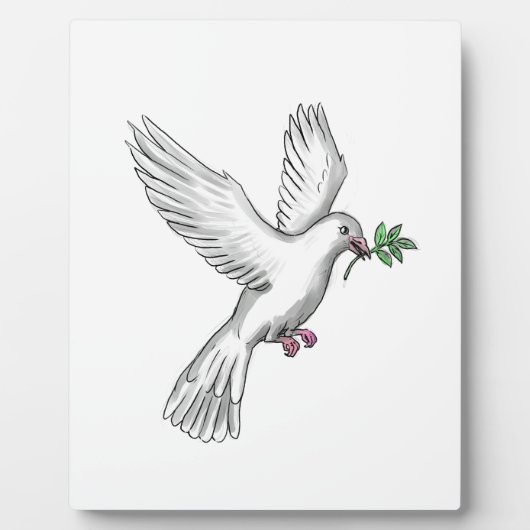 Dove Olive Leaf Tattoo Fotoplaat (Voorkant)