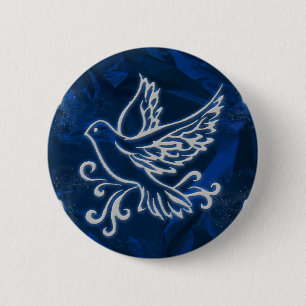 Dove on Blue Foil Ronde Button 5,7 Cm