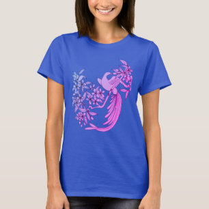 Dove on Branch Bird Motif Art T-shirt