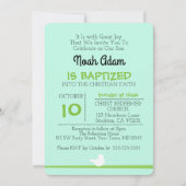 Dove on Branch Blue Baptism Invitation (Devant)