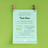 Dove on Branch Blue Christening Invitation