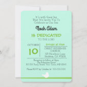 Dove on Branch Blue Dedication Invitation (Devant)