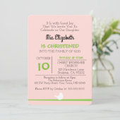 Dove on Branch Pink Christening Invitation (Debout devant)