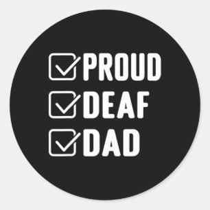 Dove papa vraagt handgebaar doof bewustzijn ronde sticker