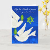 Dove Pascha met olijfblad en ster Kaart (Gele Bloem)