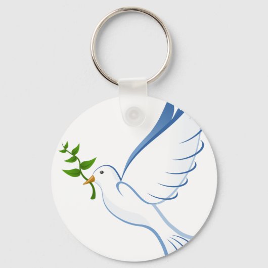 Dove Peace Symbol Sleutelhanger (Voorkant)