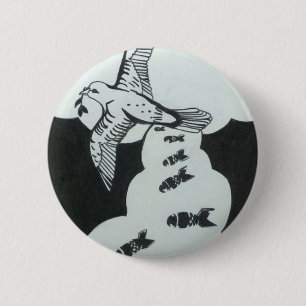 Dove pin ronde button 5,7 cm