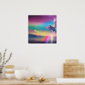 Dove & Rainbow Sky Poster (Keuken)