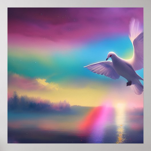 Dove & Rainbow Sky Poster (Voorkant)