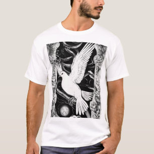 Dove & Serpent Tattoo T-Shirt – Vet Zwart & Wit