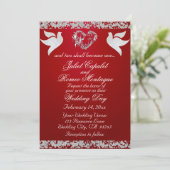 Dove, Silver Heart & Glitter, QR-code - Crimson Kaart (Staand voorkant)