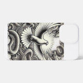 Dove snake pit tattoo ontwerp iPhone hoesje (Achterkant horizontaal)
