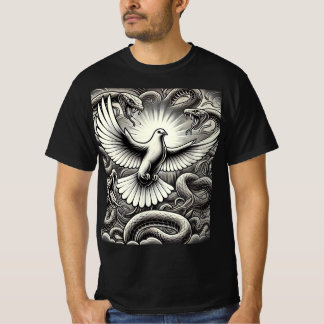 Dove snake pit tattoo ontwerp t-shirt