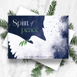 Dove Spirit of Peace Blauwe Kerstkaart