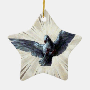 dove ster keramisch ornament