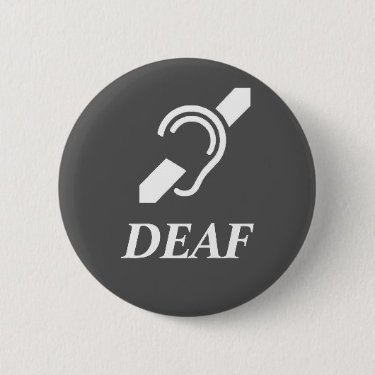 dove symbool met Word DEAF Ronde Button 5,7 Cm (Voorkant)