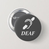 dove symbool met Word DEAF Ronde Button 5,7 Cm (Voorkant /achterkant)